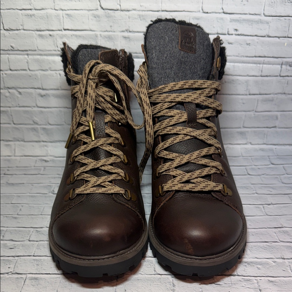 Kamik Brown Ankle Boots with Gray Accents